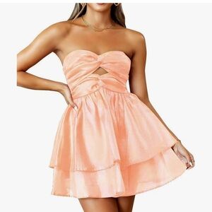 NWT Strapless Sparkly Tulle Dress, Tiered, Cut Out short dress, size 18 plus